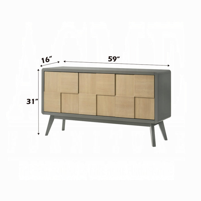 Cabinet with dimensions labeled on a white background 59 inch long 16 inch wide and 31 inch tall 