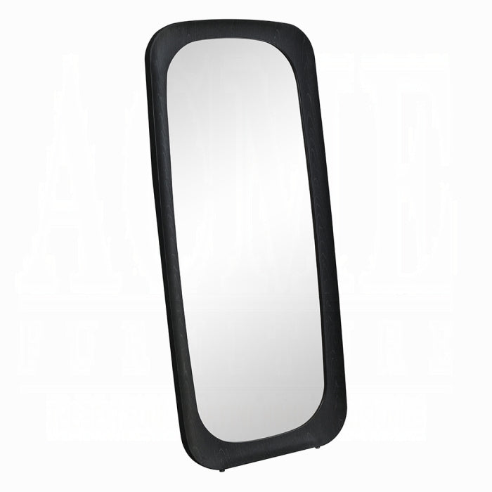 Rectangular mirror with a black frame on a white background