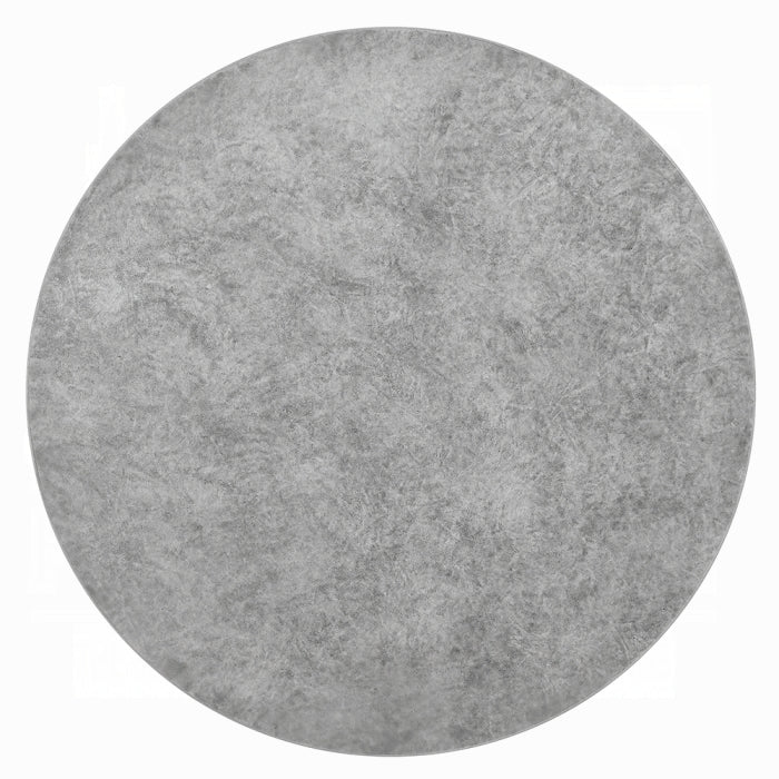 white background grey concrete finish perfectly round circle top 