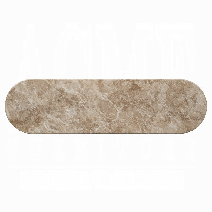 Marble-patterned oval stone on a white background