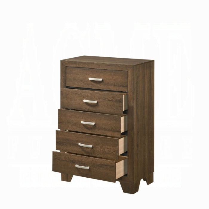white background 5 drawers opening to show pull drawers metal handle bars 