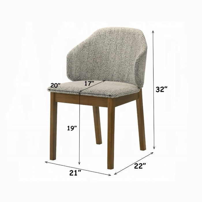 Chair with dimensions marked on a white background