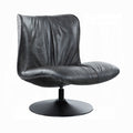 Black leather swivel chair on a white background