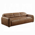 Brown leather sofa on a white background