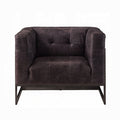 Brown leather armchair on a white background