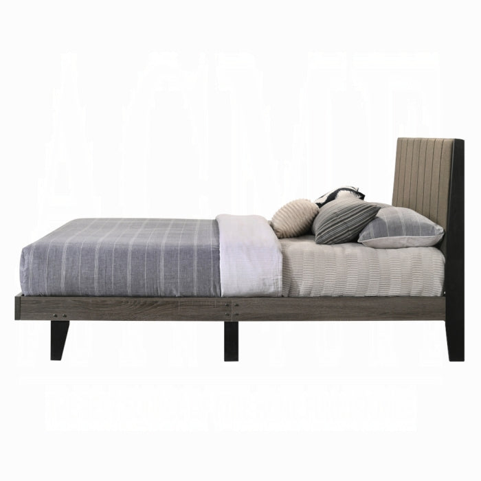 white background valdemar bed side profile with decorated pillows showing mattress possibility 