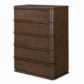 Wooden dresser with four drawers on a white background