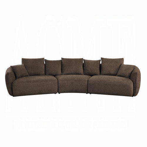 Brown sectional sofa on a white background